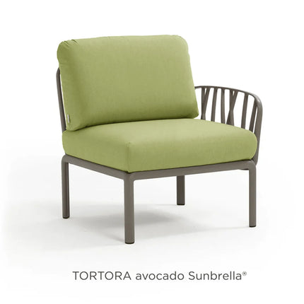 Nardi Komodo Terminal Sofa Module tortora frame Avocado Sunbrella cushions garden setting
