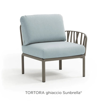 Nardi Komodo Terminal Sofa Module tortora frame Ghiaccio Sunbrella cushions outdoor setting