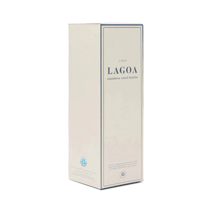 Lagoa RCS Double Walled Vacuum Stainless Steel Bottle 600 Ml With Striped Pattern And White Silicone Handle - hospitality