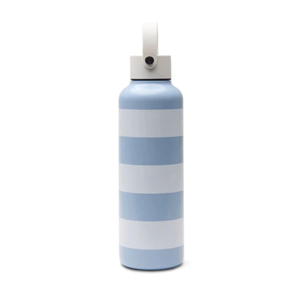 Lagoa RCS Double Walled Vacuum Stainless Steel Bottle 600 Ml With Striped Pattern And White Silicone Handle - hospitality