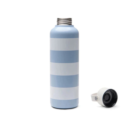 Lagoa RCS Double Walled Vacuum Stainless Steel Bottle 600 Ml With Striped Pattern And White Silicone Handle - hospitality