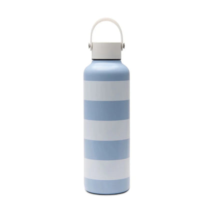 Lagoa RCS Double Walled Vacuum Stainless Steel Bottle 600 Ml With Striped Pattern And White Silicone Handle - hospitality