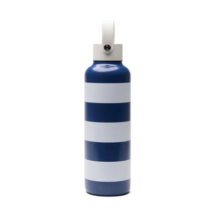 Lagoa RCS Double Walled Vacuum Stainless Steel Bottle 600 Ml With Striped Pattern And White Silicone Handle - hospitality