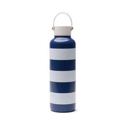 Lagoa RCS Double Walled Vacuum Stainless Steel Bottle 600 Ml With Striped Pattern And White Silicone Handle - hospitality