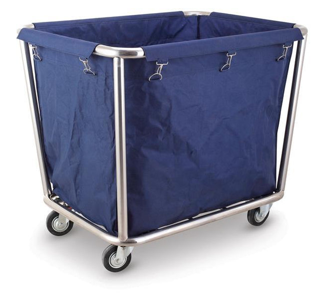Laundry trolley made of stainless steel structure with removable laundry bag, 900x650mm - hospitality