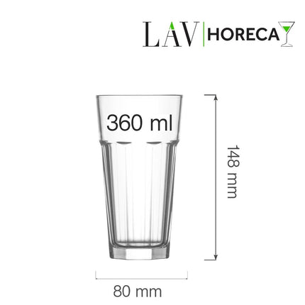 LAV Amsterdam Long Drink Glass 360 Milliliters - Elegant Glassware for Everyday Moments and Celebrations - hospitality