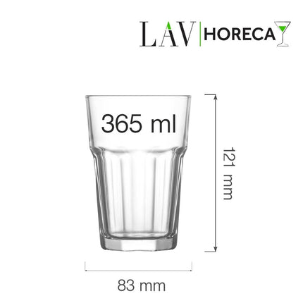 LAV Amsterdam Long Drink Glass 365 ml - Versatile Glass For Any Beverage At Home Or On The Go - hospitality