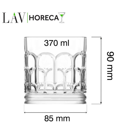 LAV Archie Old Fashioned Glass 370ml - Sophisticated Design For Restaurants And Bars - hospitality