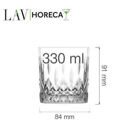 LAV Edinburgh Whiskey Glass 330 ml - Modern Italian Style Glassware For Versatile Use - hospitality