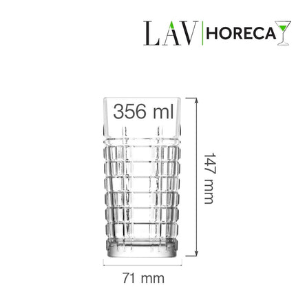 LAV Glasgow Long Drink Glass 356 ml - Timeless Glass Design For Everyday Entertaining And Creative Serving - hospitality