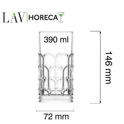 LAV HORECA Archie Long Drink Glass 390ml Lavender - Elegant Catering Glass For Restaurants And Bars - hospitality
