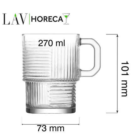 LAV Istanbul Glass Mug 270ml - Elegant Turkish Glassware For Everyday Moments And Special Occasions - hospitality