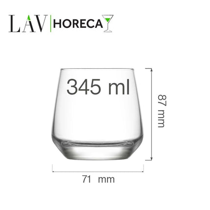 LAV Lyon Whiskey Glass 345 Ml - Premium Crystal Tumbler For Savoring Fine Whiskey - hospitality