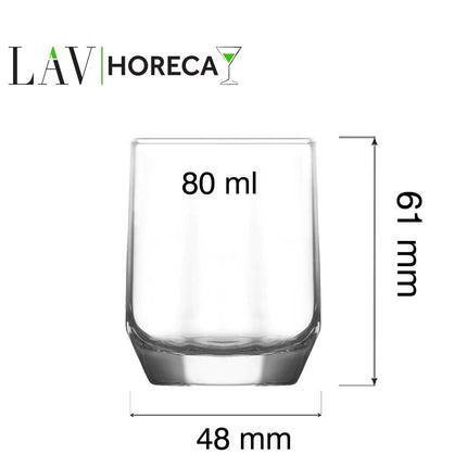 LAV Riga Shot Glass - 80 Ml Elegant Vessel For Vodka And Liqueurs With Thick Base - hospitality