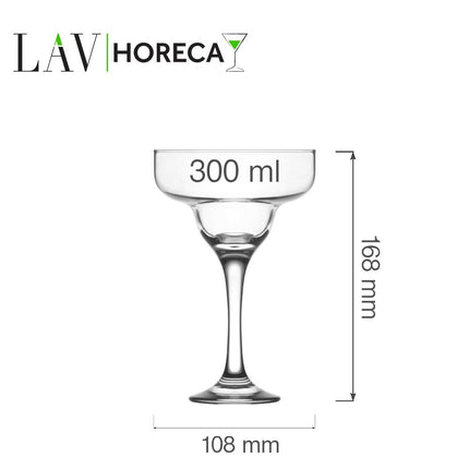 LAV Sofia Margarita Glass - Elegant 300 Ml Glassware For Drinks, Desserts And Cocktails - hospitality