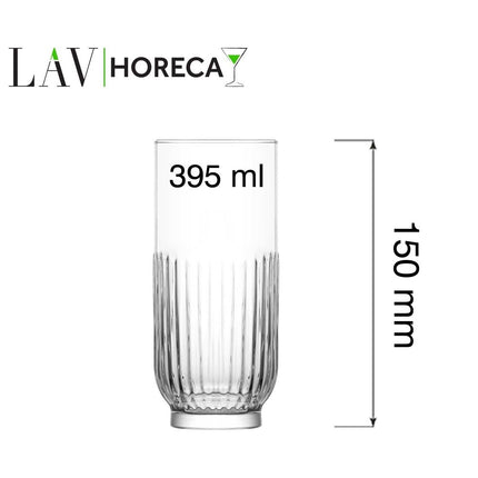 LAV Tokyo High Glass 395 ml - Elegant Tall Glassware for Modern Dining Versatile for Cocktails and Water - hospitality