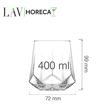 LAV Verona Whiskey Glass 400 Ml - Versatile Tall Glass For Cocktails And Fine Drinks - hospitality