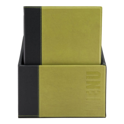 Leather style A4 menu holders in box 2 packs of 20 - hospitality