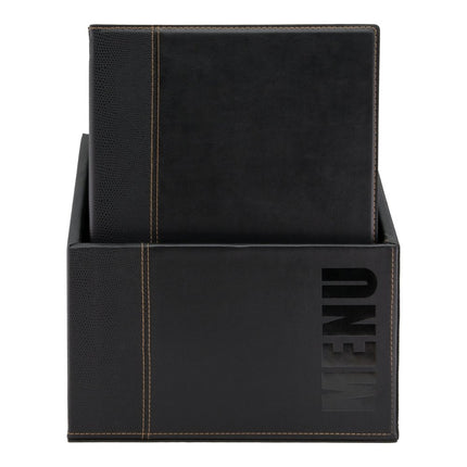 Leather style A4 menu holders in box 2 packs of 20 - hospitality