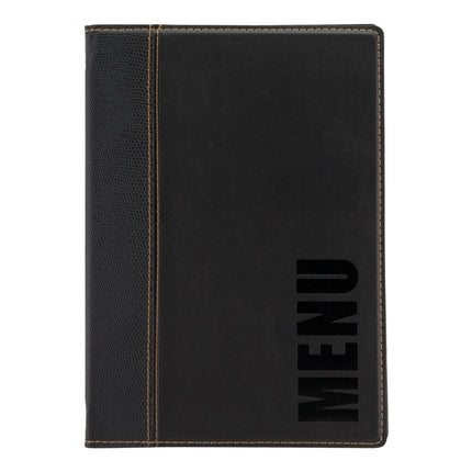 Leather style menu holder A5 pack of 10 - hospitality