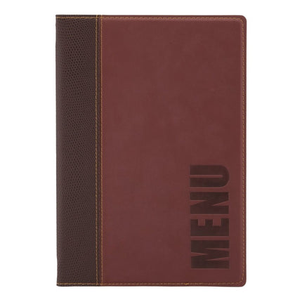 Leather style menu holder A5 pack of 10 - hospitality