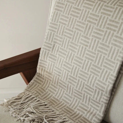 Leno Collection Jacquard Throw Exquisite Acrylic Craftsmanship With Subtle Geometric Pattern - hospitality