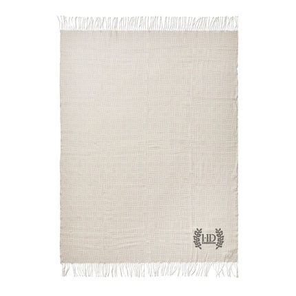 Leno Collection Jacquard Throw Exquisite Acrylic Craftsmanship With Subtle Geometric Pattern - hospitality
