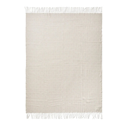 Leno Collection Jacquard Throw Exquisite Acrylic Craftsmanship With Subtle Geometric Pattern - hospitality