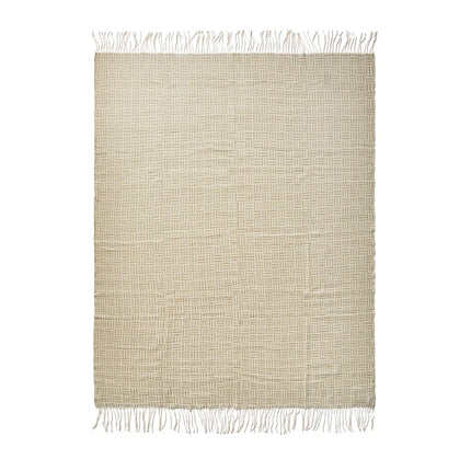 Leno Collection Jacquard Throw Exquisite Acrylic Craftsmanship With Subtle Geometric Pattern - hospitality