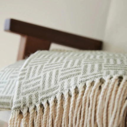 Leno Collection Jacquard Throw Exquisite Acrylic Craftsmanship With Subtle Geometric Pattern - hospitality