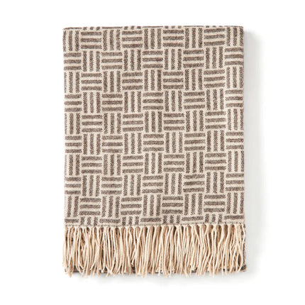 Leno Collection Jacquard Throw Exquisite Acrylic Craftsmanship With Subtle Geometric Pattern - hospitality