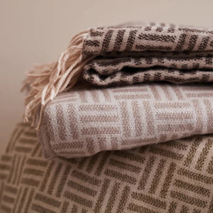 Leno Collection Jacquard Throw Exquisite Acrylic Craftsmanship With Subtle Geometric Pattern - hospitality