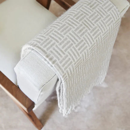 Leno Collection Jacquard Throw Exquisite Acrylic Craftsmanship With Subtle Geometric Pattern - hospitality