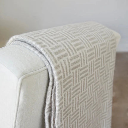 Leno Collection Jacquard Throw Exquisite Acrylic Craftsmanship With Subtle Geometric Pattern - hospitality