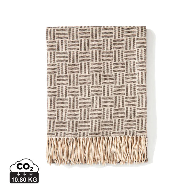 Leno Collection Jacquard Throw Exquisite Acrylic Craftsmanship With Subtle Geometric Pattern - hospitality