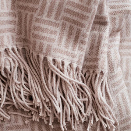 Leno Collection Jacquard Throw Exquisite Acrylic Craftsmanship With Subtle Geometric Pattern - hospitality