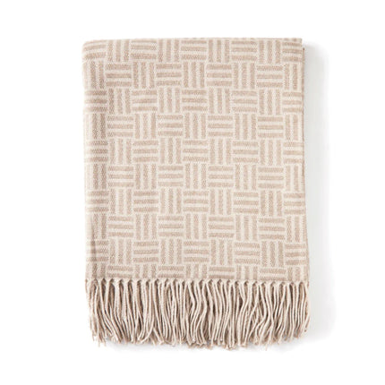Leno Collection Jacquard Throw Exquisite Acrylic Craftsmanship With Subtle Geometric Pattern - hospitality