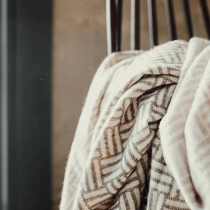 Leno Collection Jacquard Throw Exquisite Acrylic Craftsmanship With Subtle Geometric Pattern - hospitality