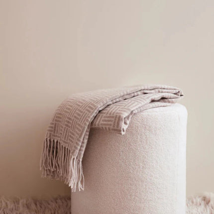 Leno Collection Jacquard Throw Exquisite Acrylic Craftsmanship With Subtle Geometric Pattern - hospitality
