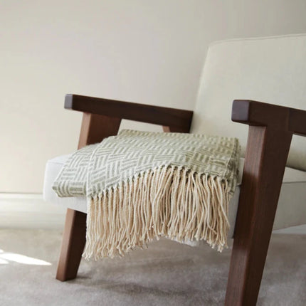 Leno Collection Jacquard Throw Exquisite Acrylic Craftsmanship With Subtle Geometric Pattern - hospitality