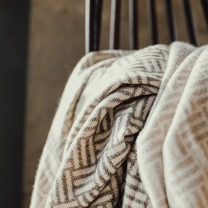Leno Collection Jacquard Throw Exquisite Acrylic Craftsmanship With Subtle Geometric Pattern - hospitality