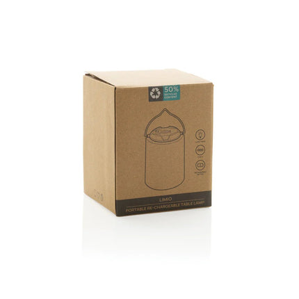 Limio RCS recycled plastic portable re-chargeable table lamp - hospitality