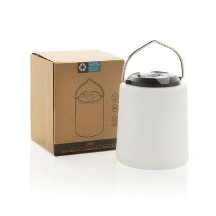 Limio RCS recycled plastic portable re-chargeable table lamp - hospitality