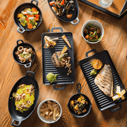 Little Chef melamine mini rectangular griddle pan, 320x162x(H)20mm - hospitality