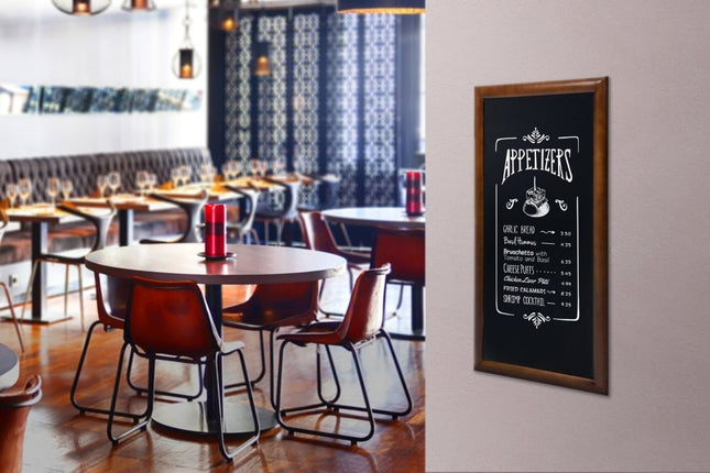 Long hard wood chalkboard 100x56x2.5cm - hospitality