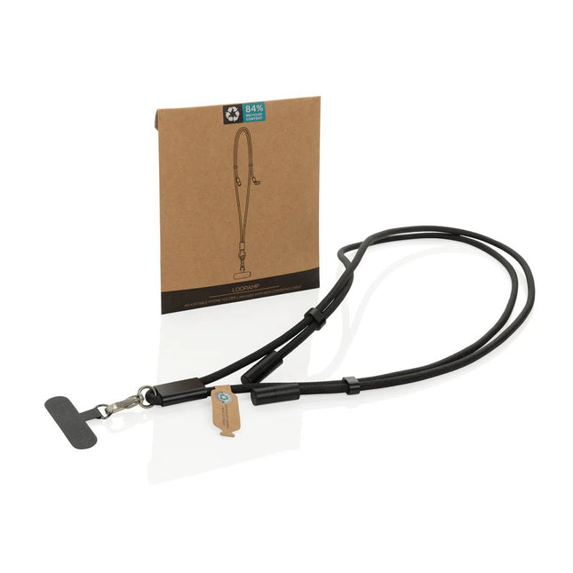LoopAmp RCS RPET adjustable phone cord with 60W cable - hospitality