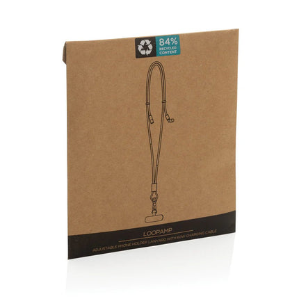 LoopAmp RCS RPET adjustable phone cord with 60W cable - hospitality