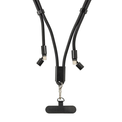 LoopAmp RCS RPET adjustable phone cord with 60W cable - hospitality