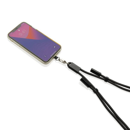 LoopAmp RCS RPET adjustable phone cord with 60W cable - hospitality