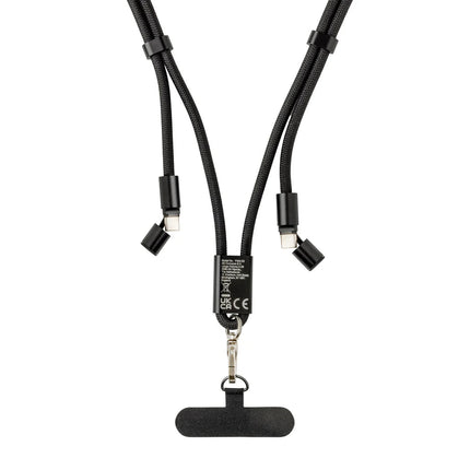 LoopAmp RCS RPET adjustable phone cord with 60W cable - hospitality